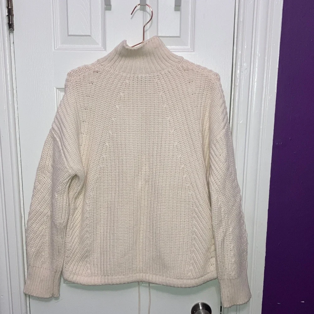J. Crew‎ Off-White Knit Turtleneck Sweater